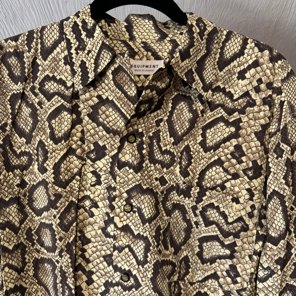 Revolve Equipment Snake Python Print Blouse Size S - image 4